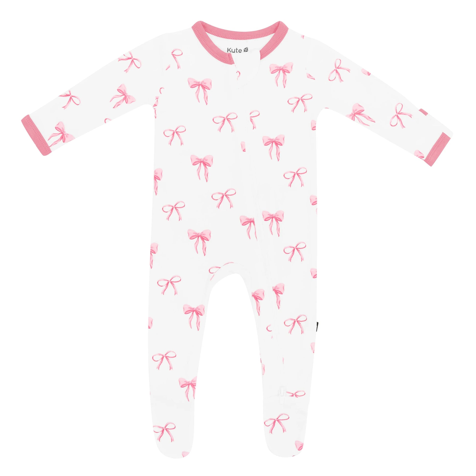 Kyte Baby Zippered Bamboo Footie- Bow