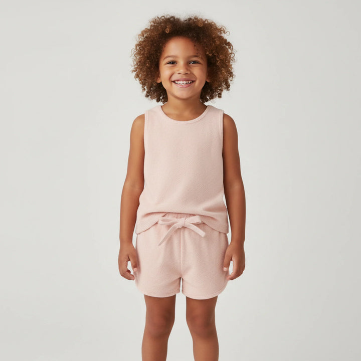 Sleeveless Tee & Shorts Set- Blush
