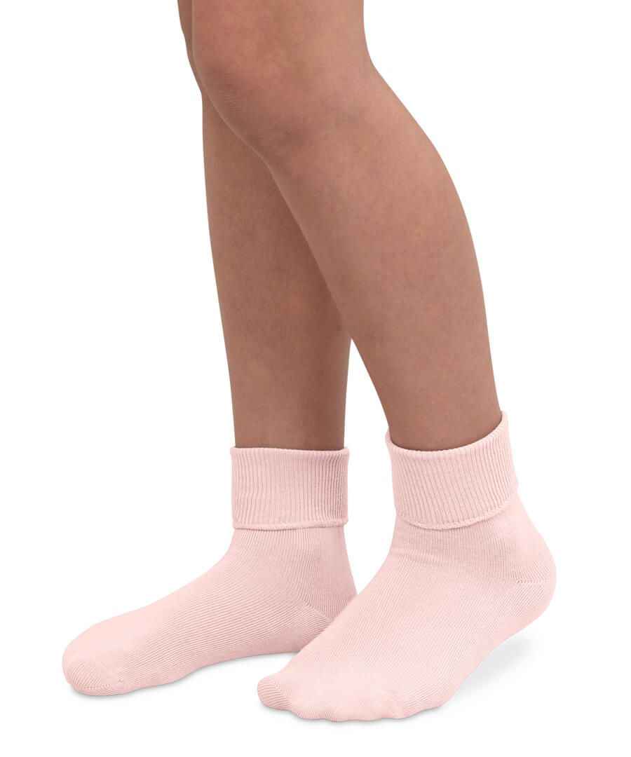 Jefferies Socks Smooth Toe Turn Cuff Socks, Pink