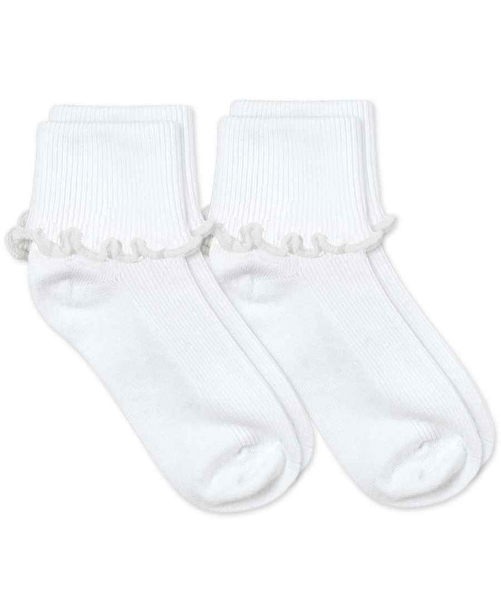 Jefferies Socks Ripple Edge Smooth Toe Turn Cuff Socks, 2 pair