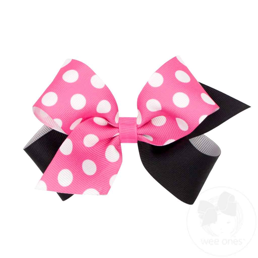 Medium Maxi Dot Print Grosgrain Bow
