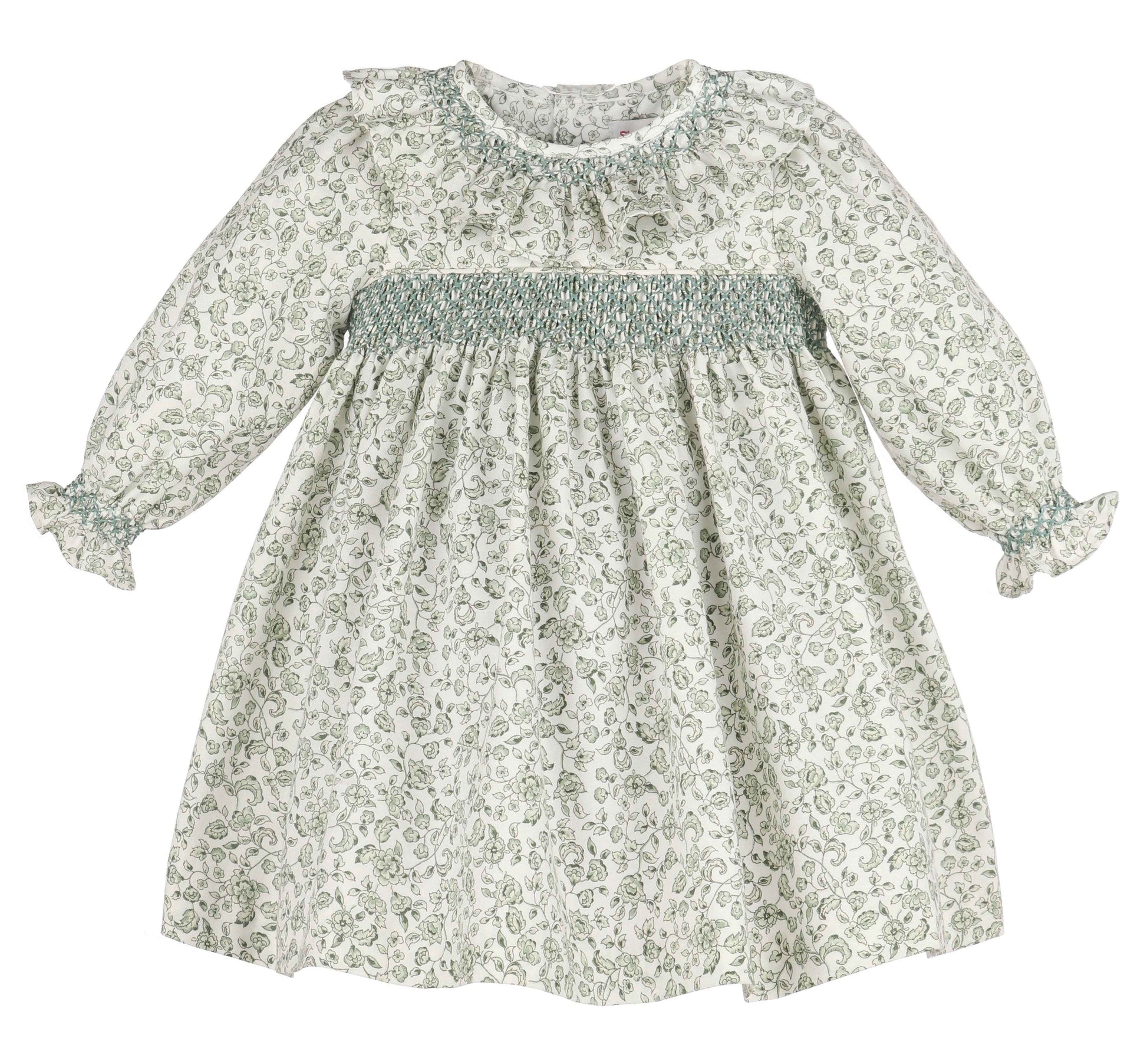 Heirloom Floral Dress, Green