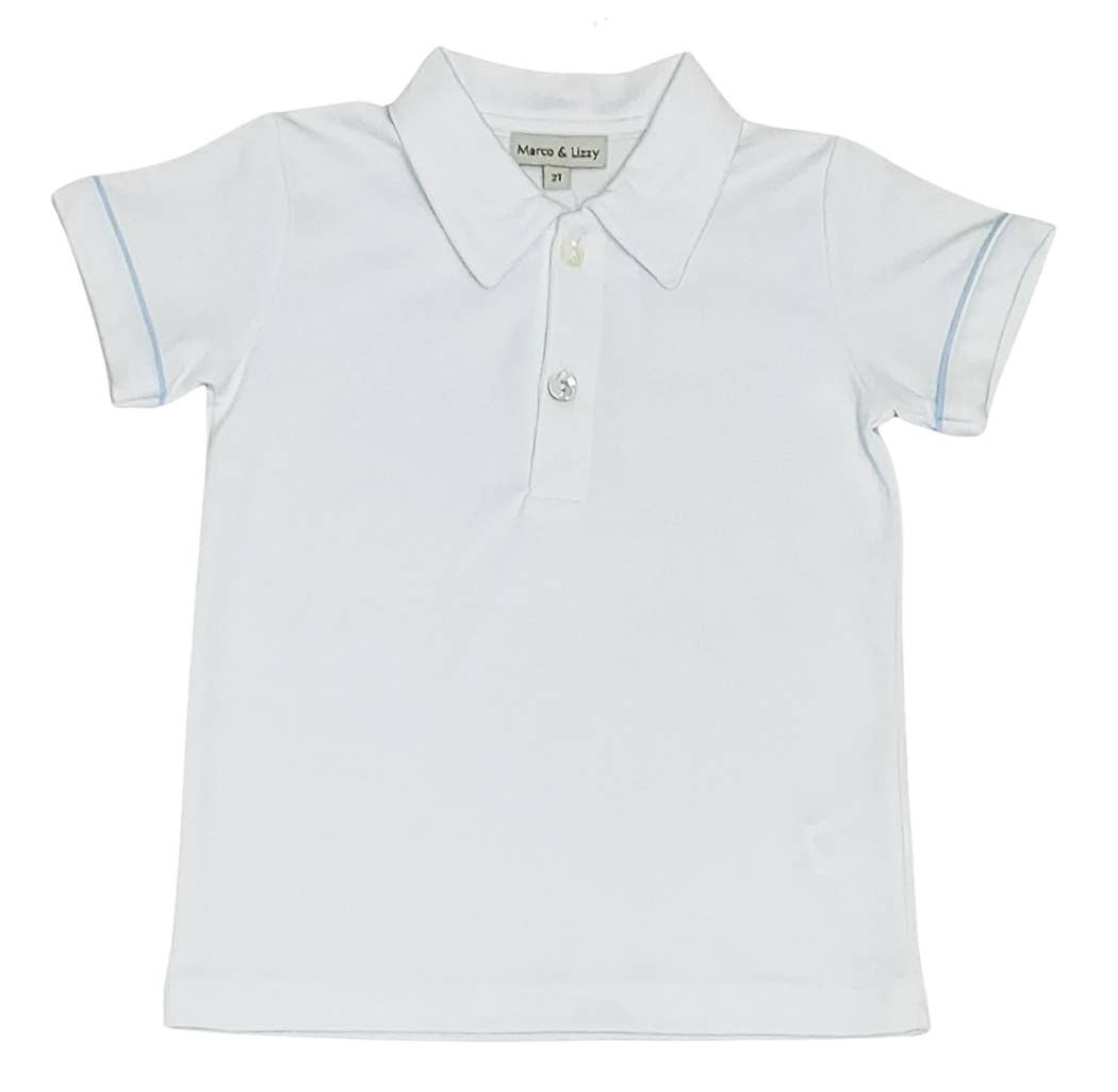 White & Blue Boy's Short Set