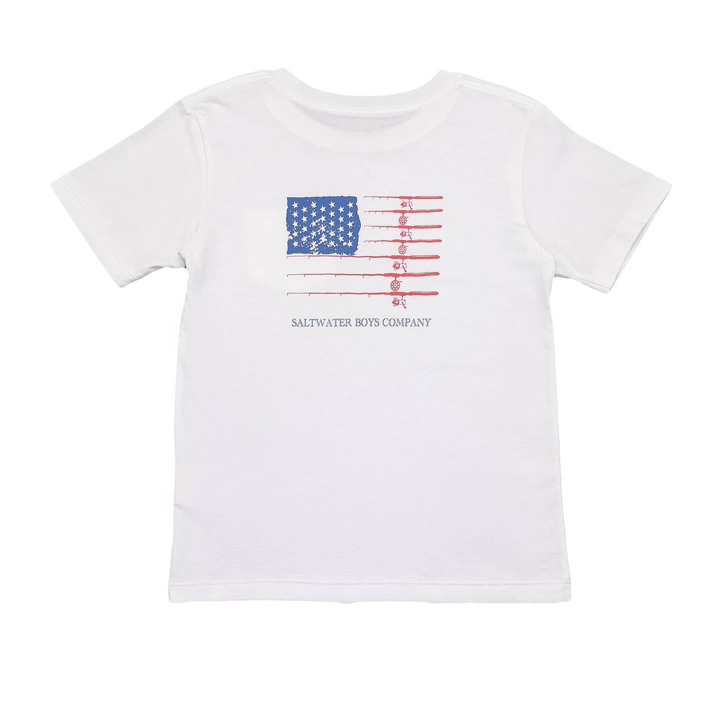 Boys Fishing Pole Flag Graphic Tee