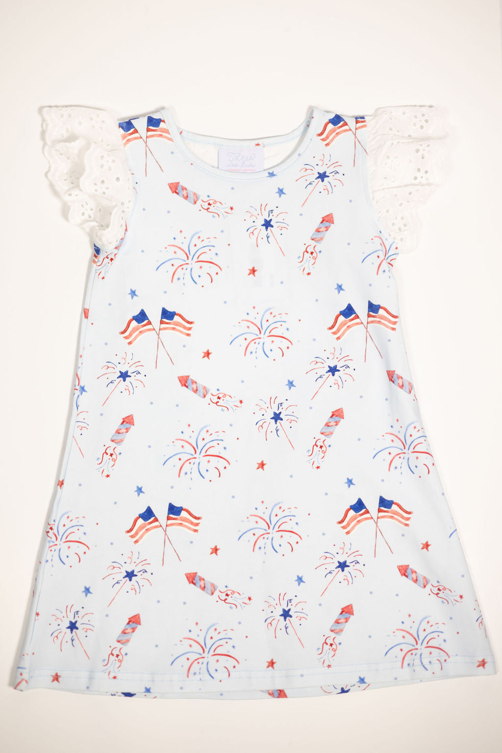 Evelyn Eyelet Sleeve Dress- Fireworks & Freedom