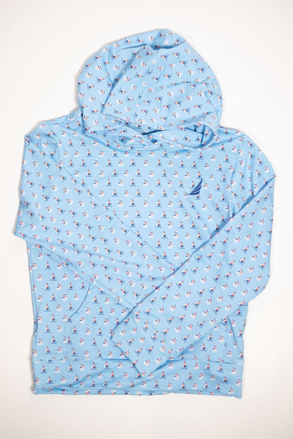 Boys Sailboat Print Performance Hoodie