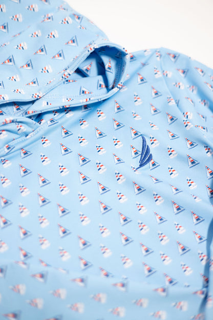 Boys Sailboat Print Performance Hoodie