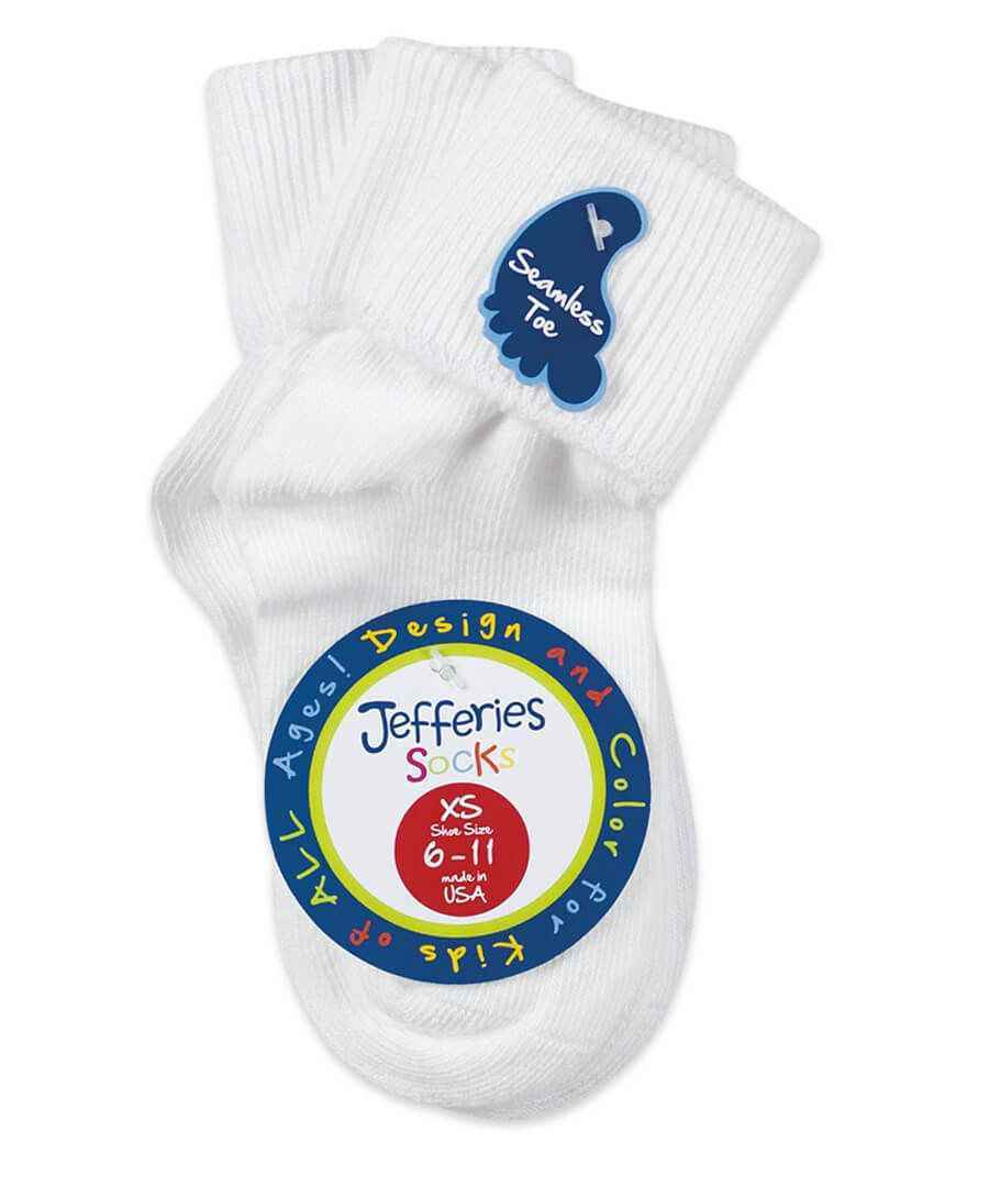 Jefferies Socks Smooth Toe Turn Cuff Socks, 3 pair