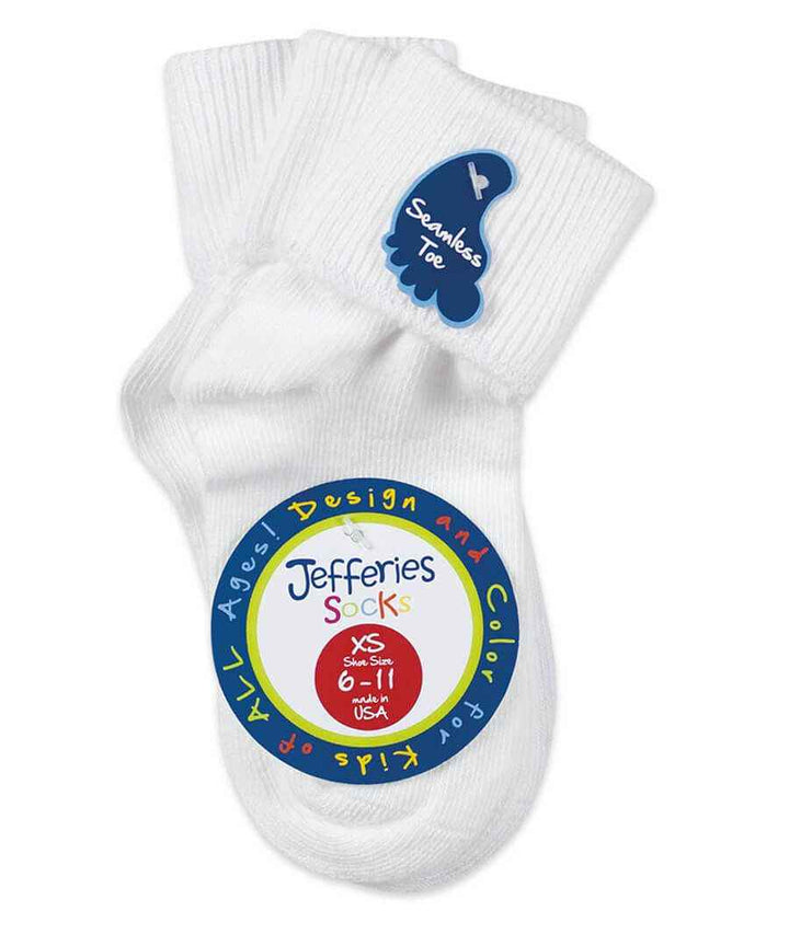 Jefferies Socks Smooth Toe Turn Cuff Socks, 3 pair