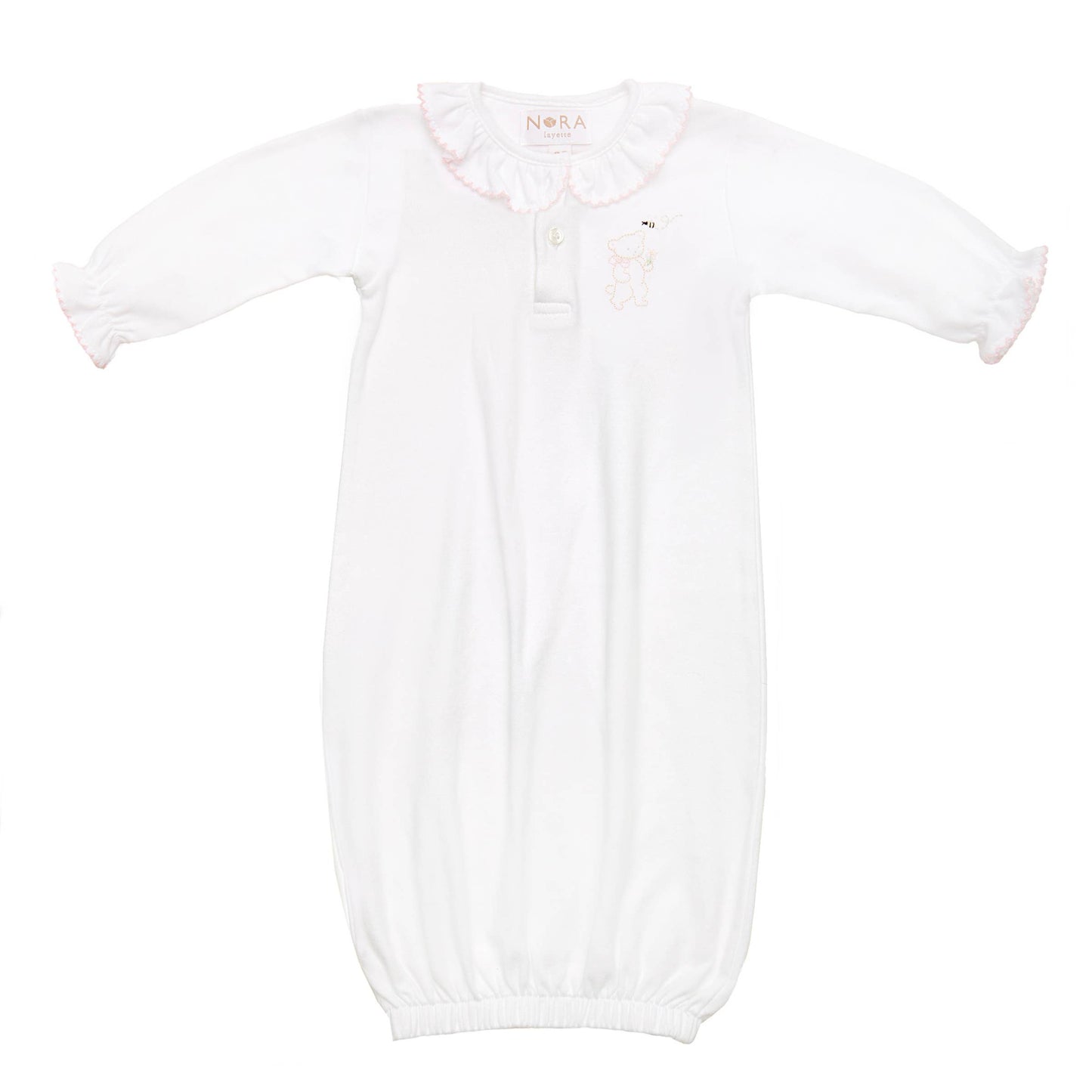 Baby Teddy Bear Cotton Knit Sack, Pink