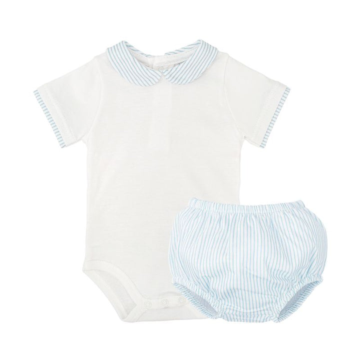Boys Cotton Knit 2 Piece Set, Blue