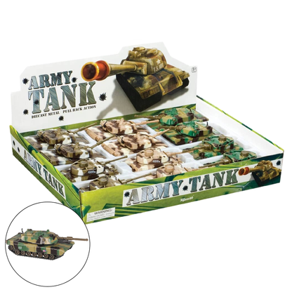 Pull Back Army Tanks, 4.5"