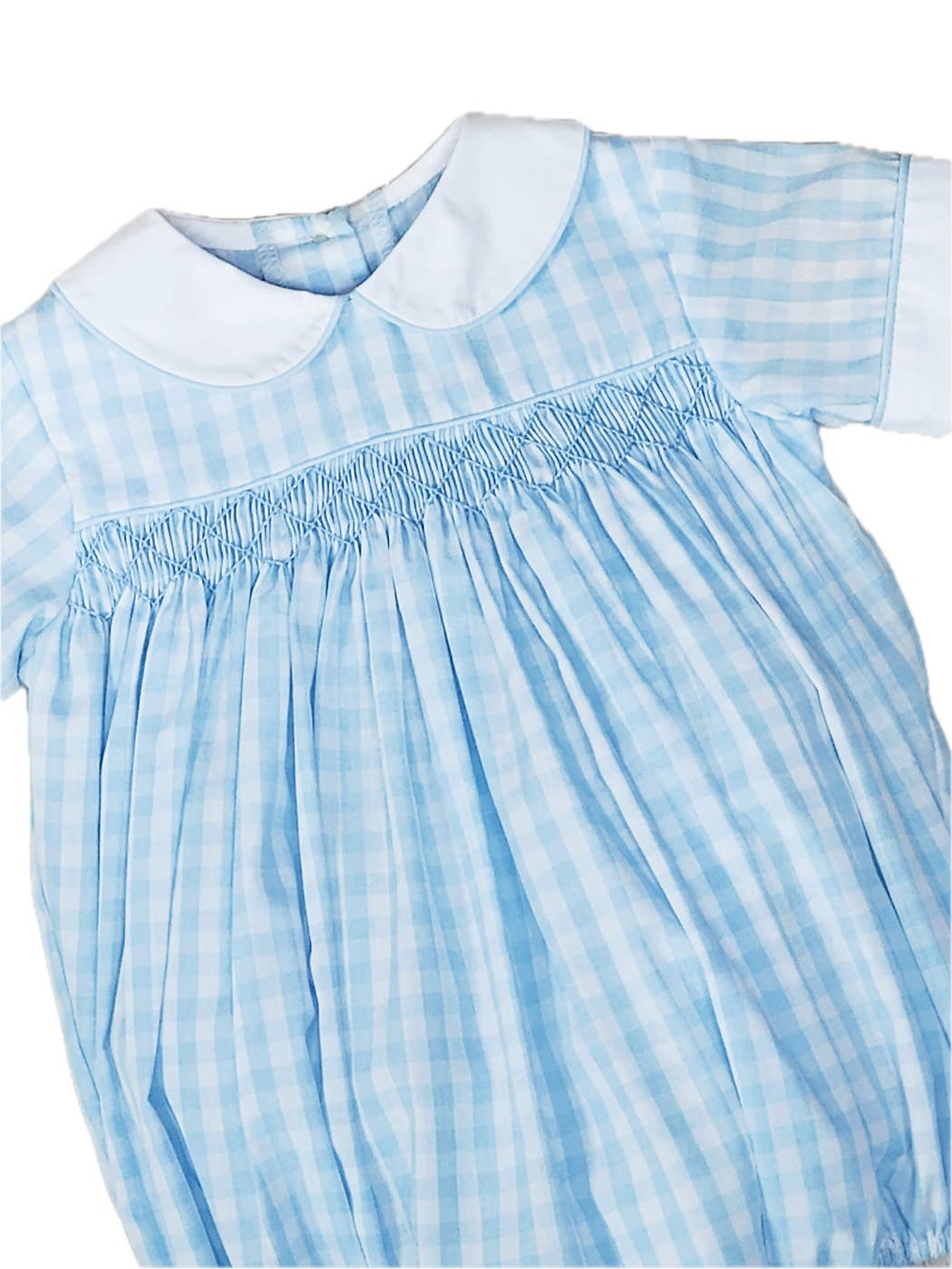 Sweet Spring - Blue Checks Hand Smocked Bubble