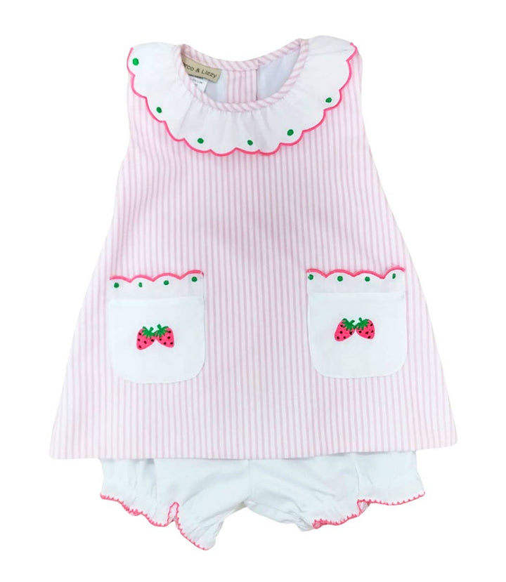 Strawberries Girl's Bloomer Set