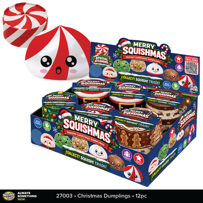Fun Doh Christmas Dumpling Squishy Toy 12pc Holiday Display: Wholesale Price