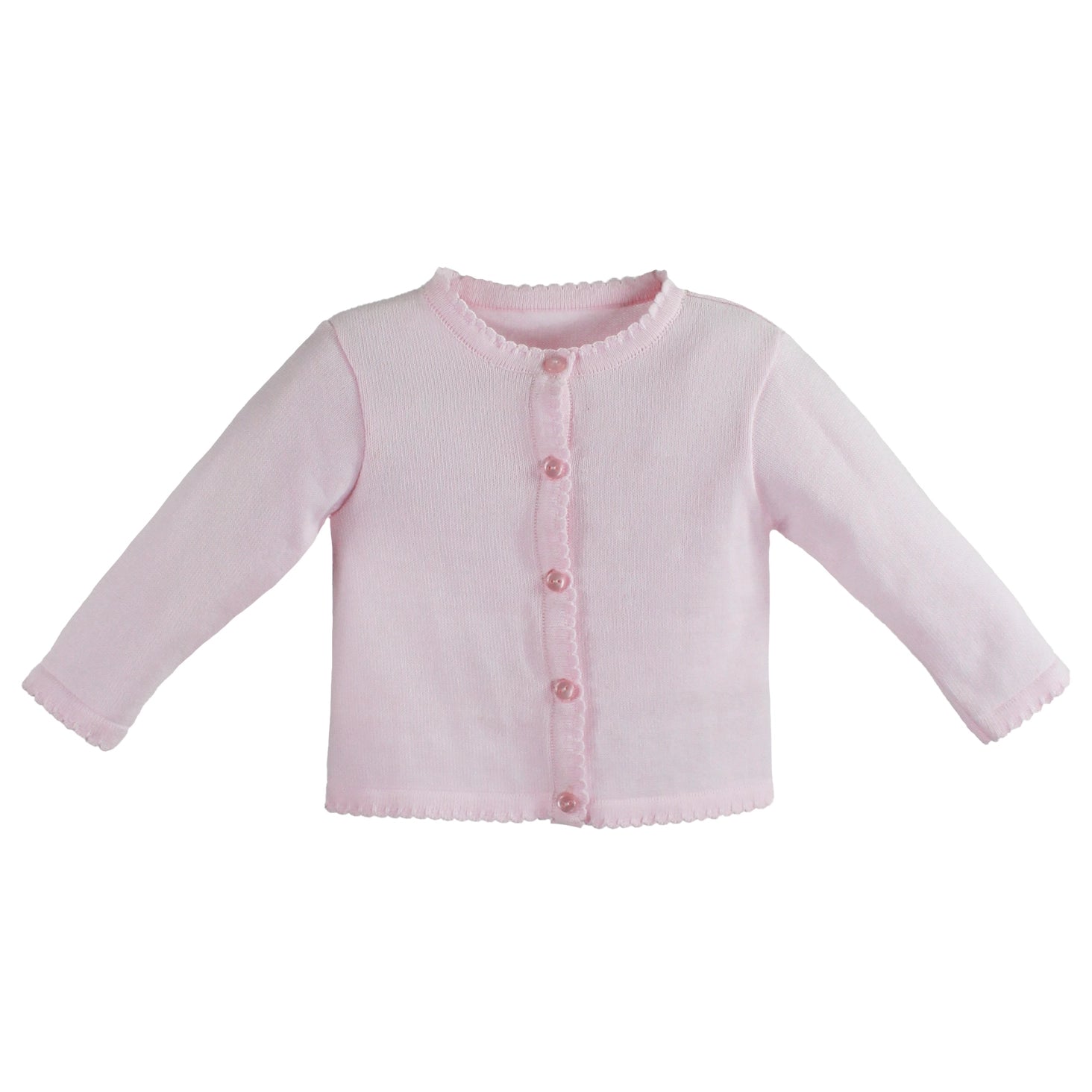 Scalloped Edge Cardigan, Pink