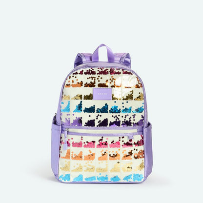Kane Double Pocket Backpack, Lilac Quilted Sequins