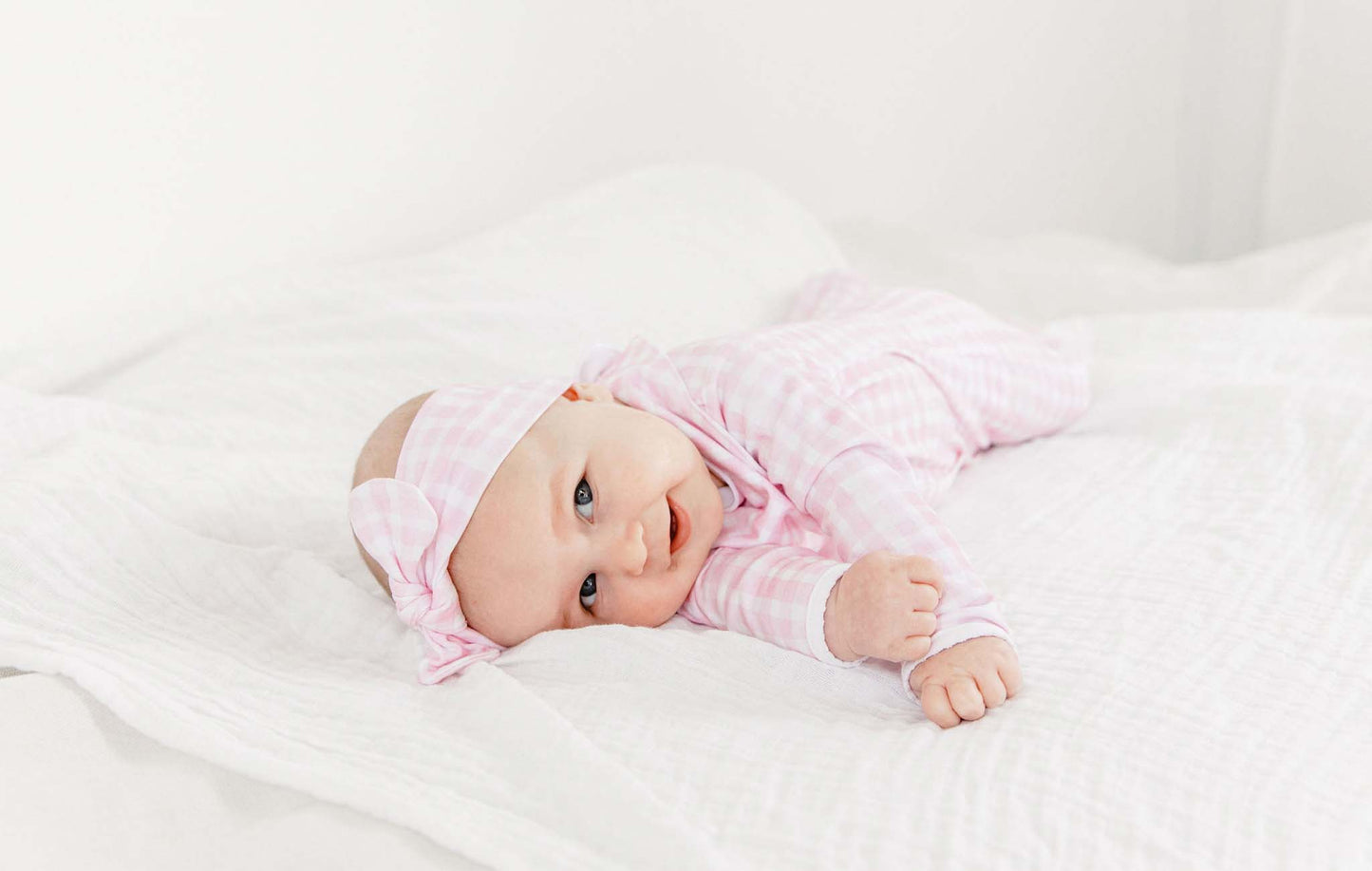 Pink Gingham Classic Footie
