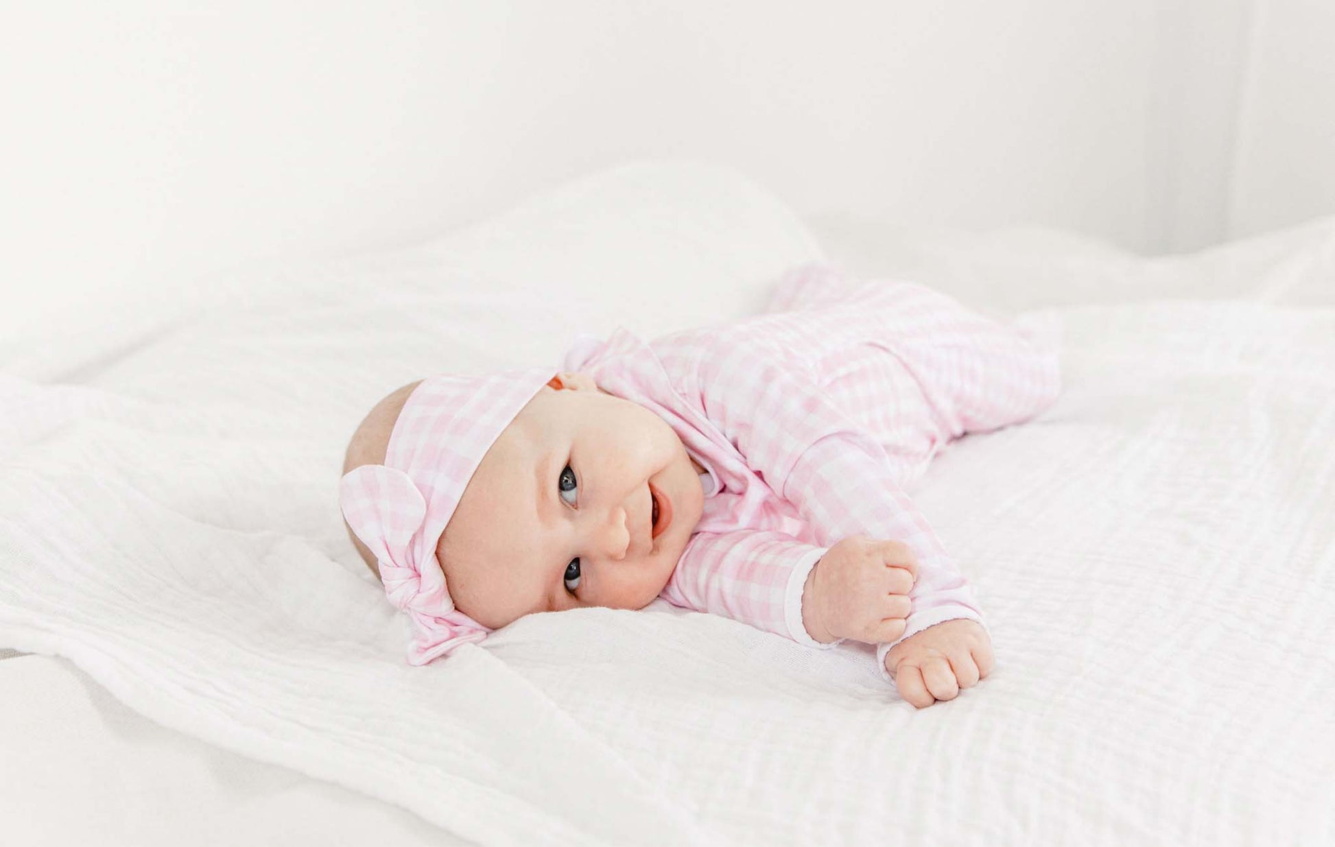 Pink Gingham Classic Footie