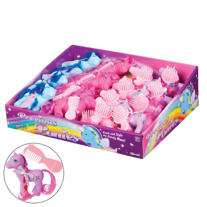 Precious Ponies, Hair Play Ponies with Brush or Comb, Asst