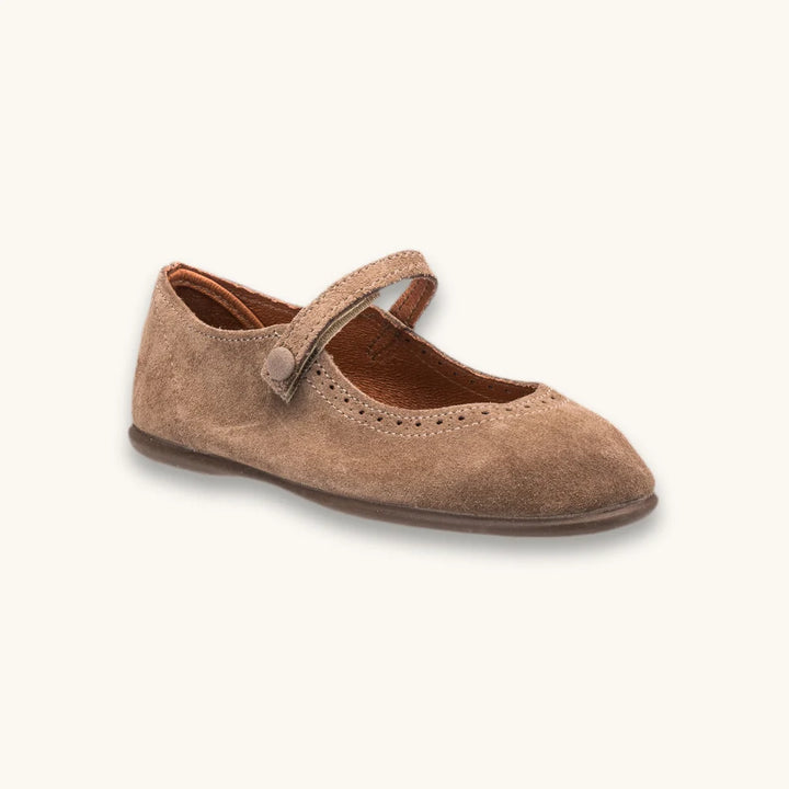 Suede Mary Jane, Beige