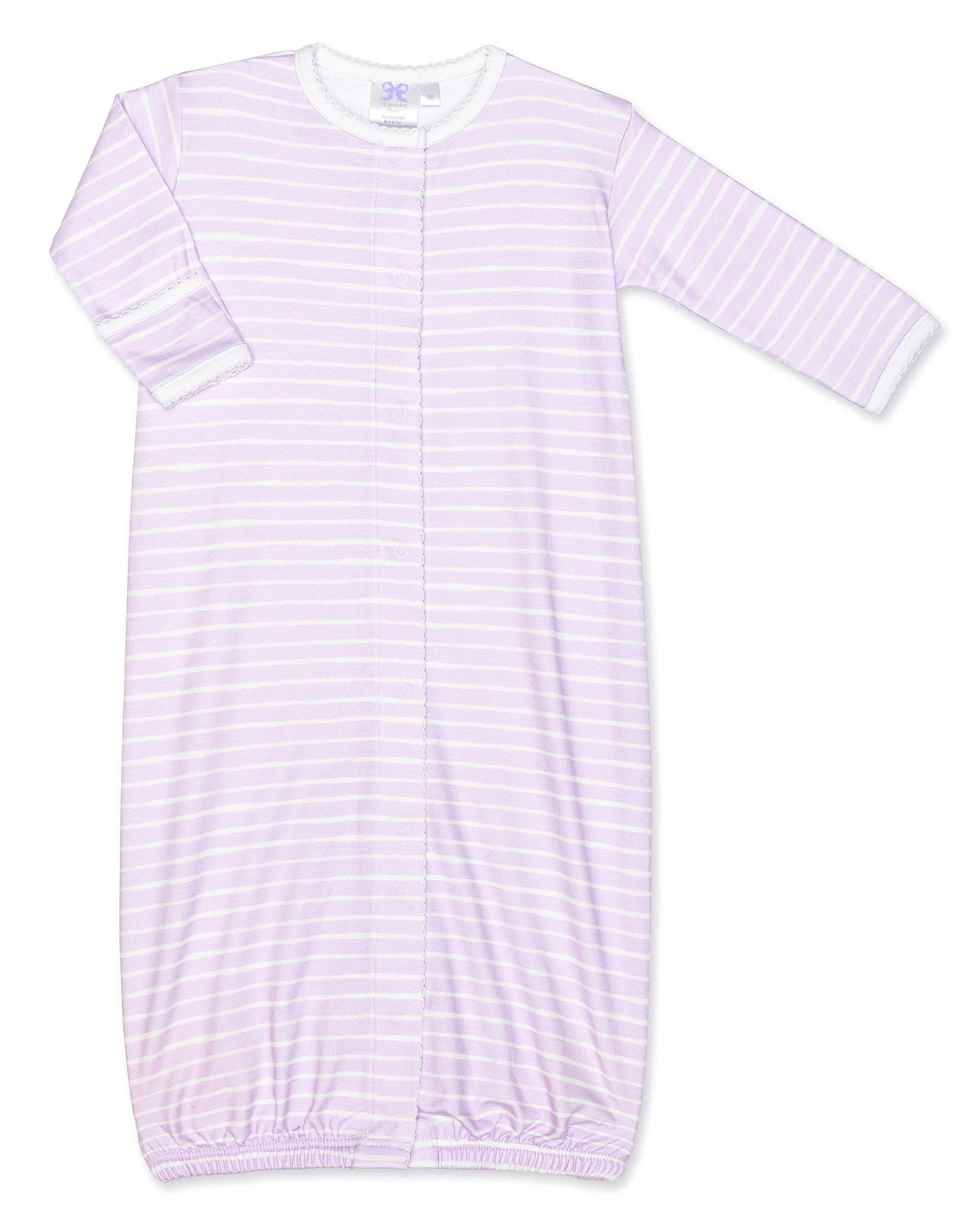 Lilac Stripe Converter Gown: NB