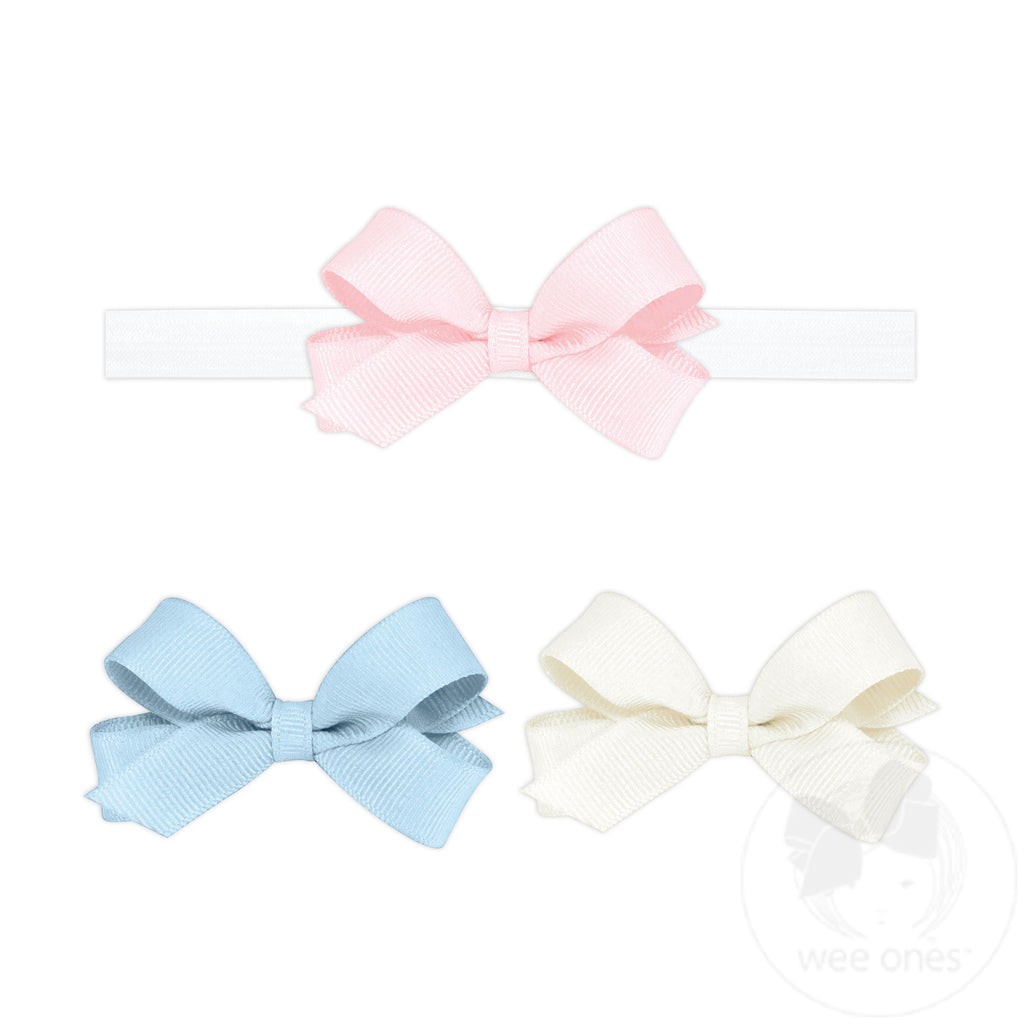 Three Tiny Grosgrain Hair Bows with Band