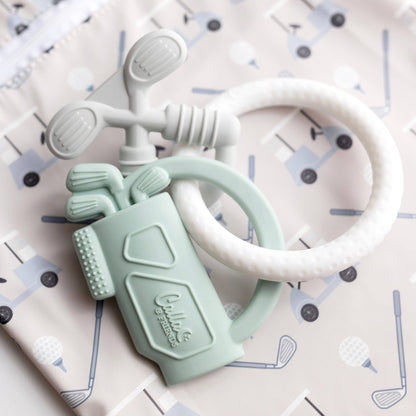 Tee Time Golf Silicone Teether: Light Sage