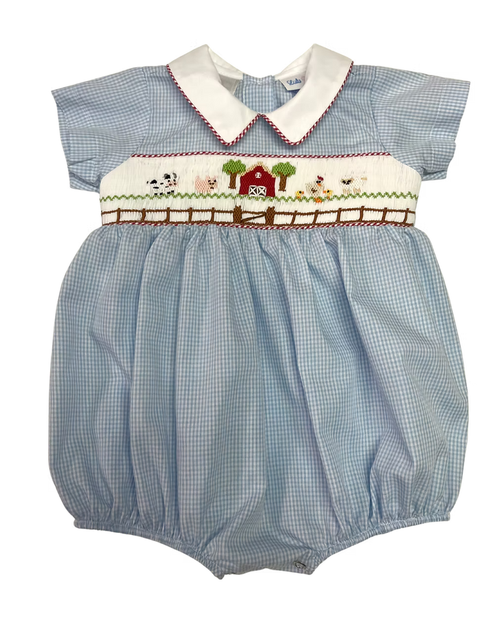Farm Smocked Bubble with Collar