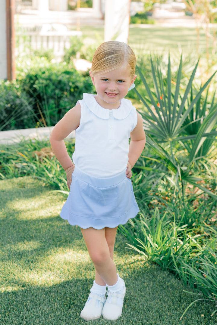 Sleeveless Shirt with Light Blue