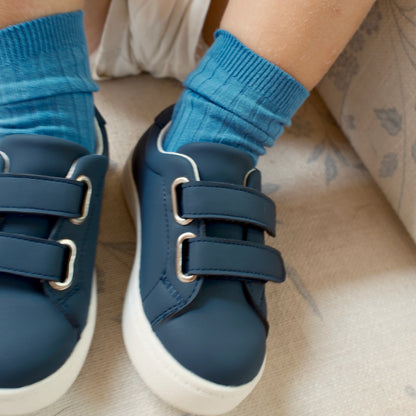 Navy Leather Sneaker