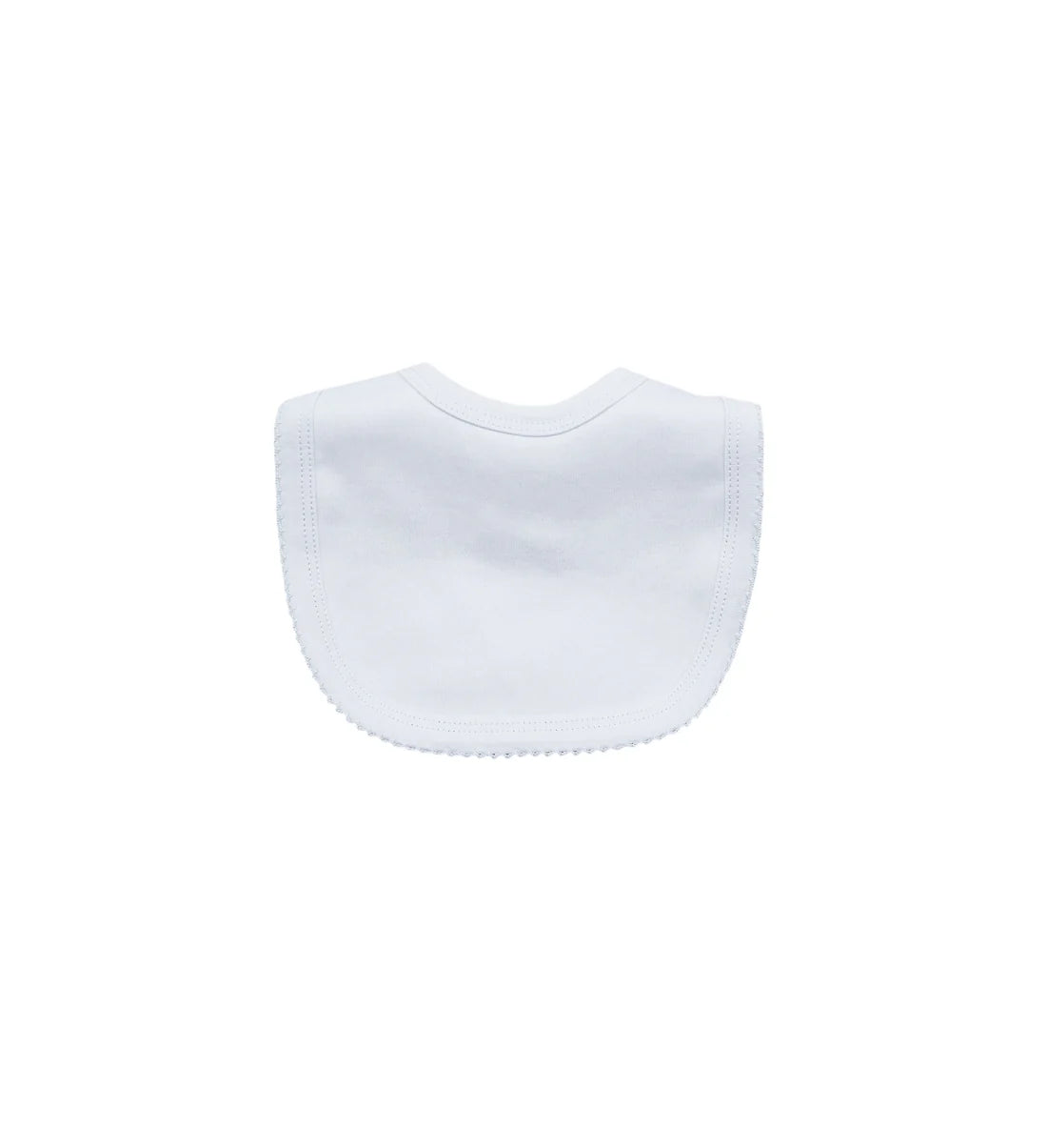 Picot Trim Bib, White with White