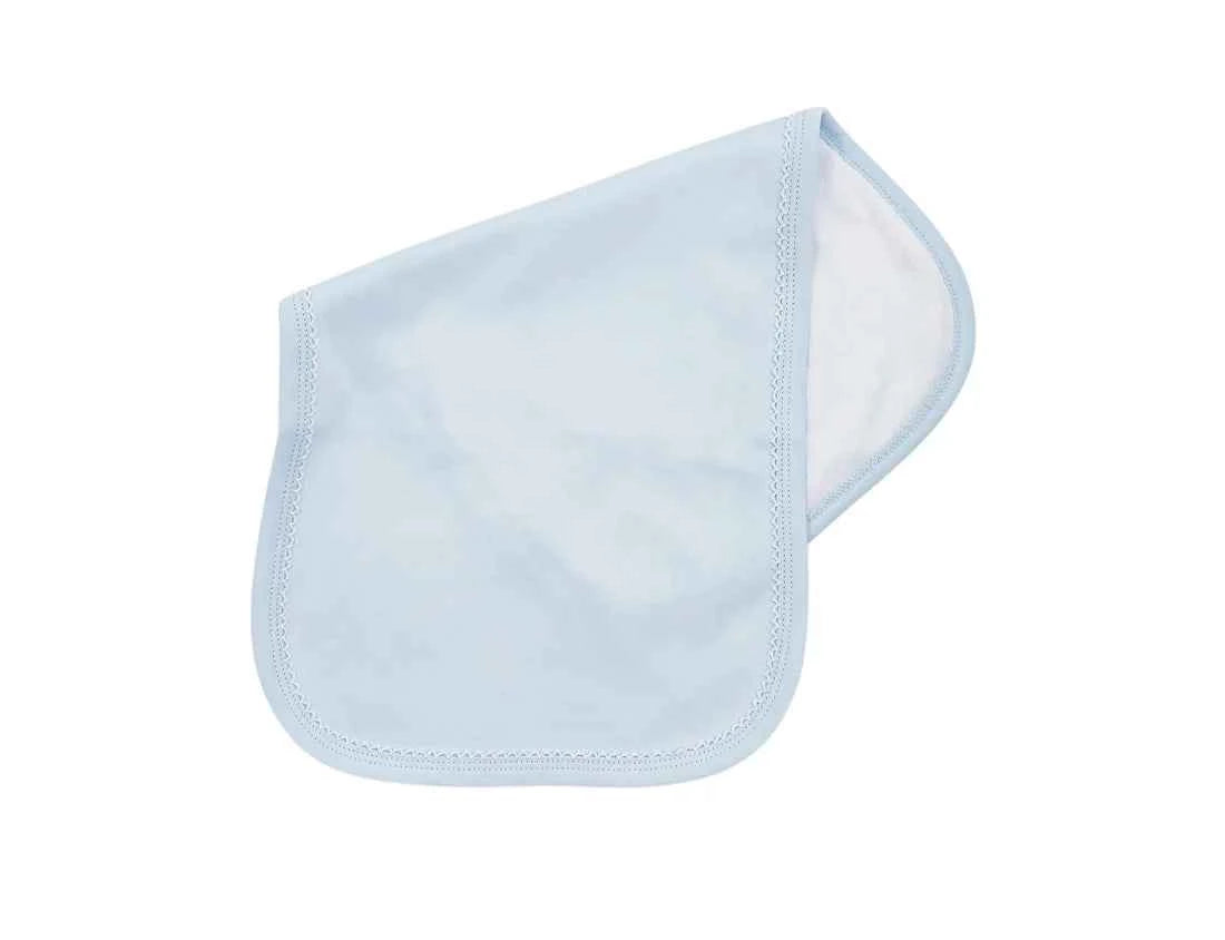 Picot Trim Burb Cloth, Blue with White