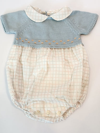 Short Sleeve Plaid Bubble