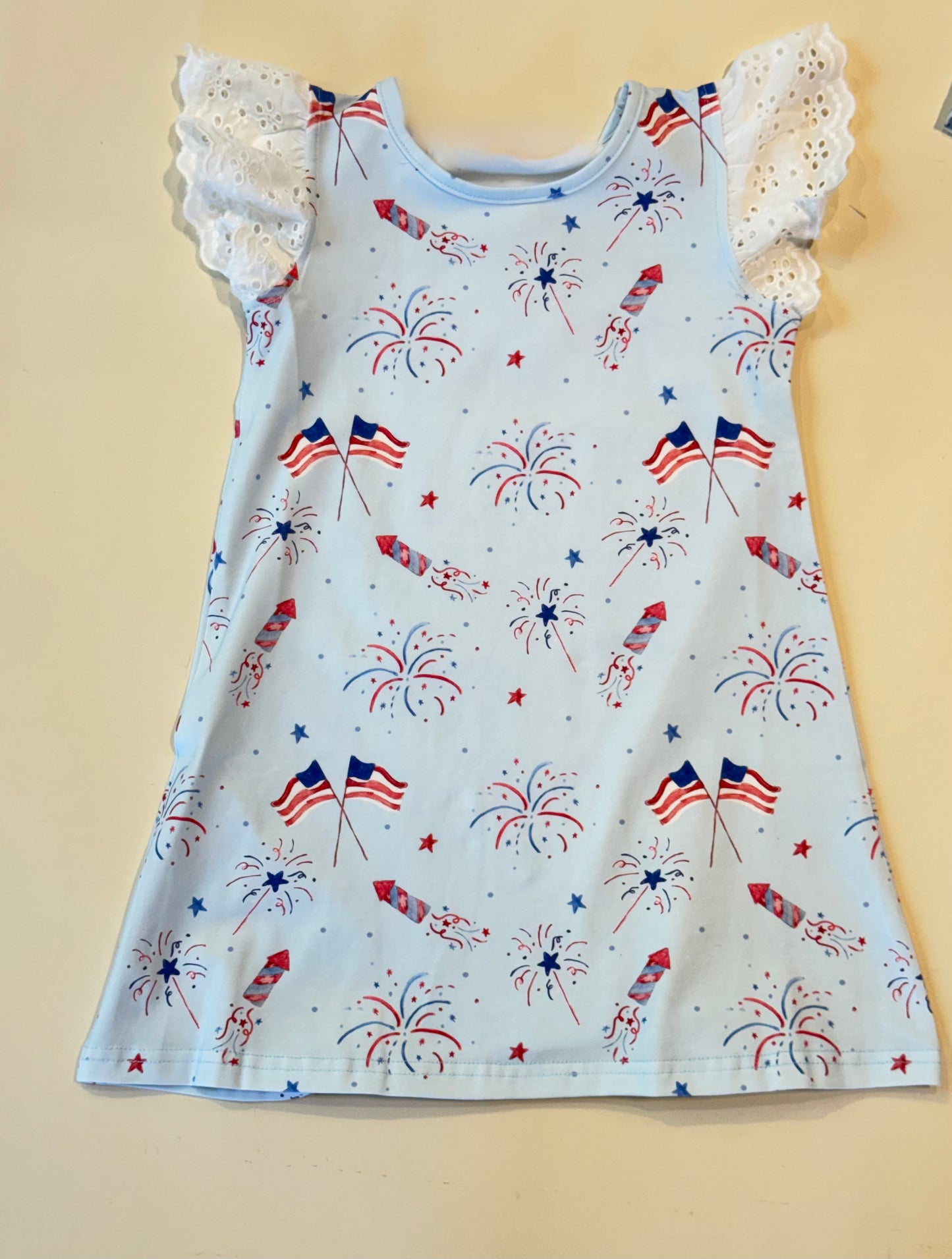 Evelyn Eyelet Sleeve Dress- Fireworks & Freedom