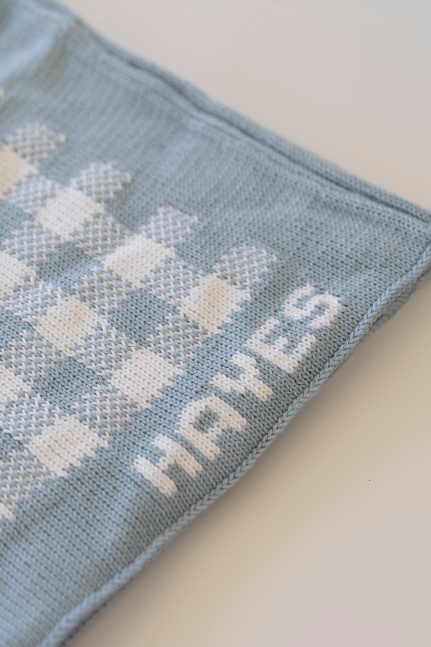 Custom Knit Monogram Stroller Blanket
