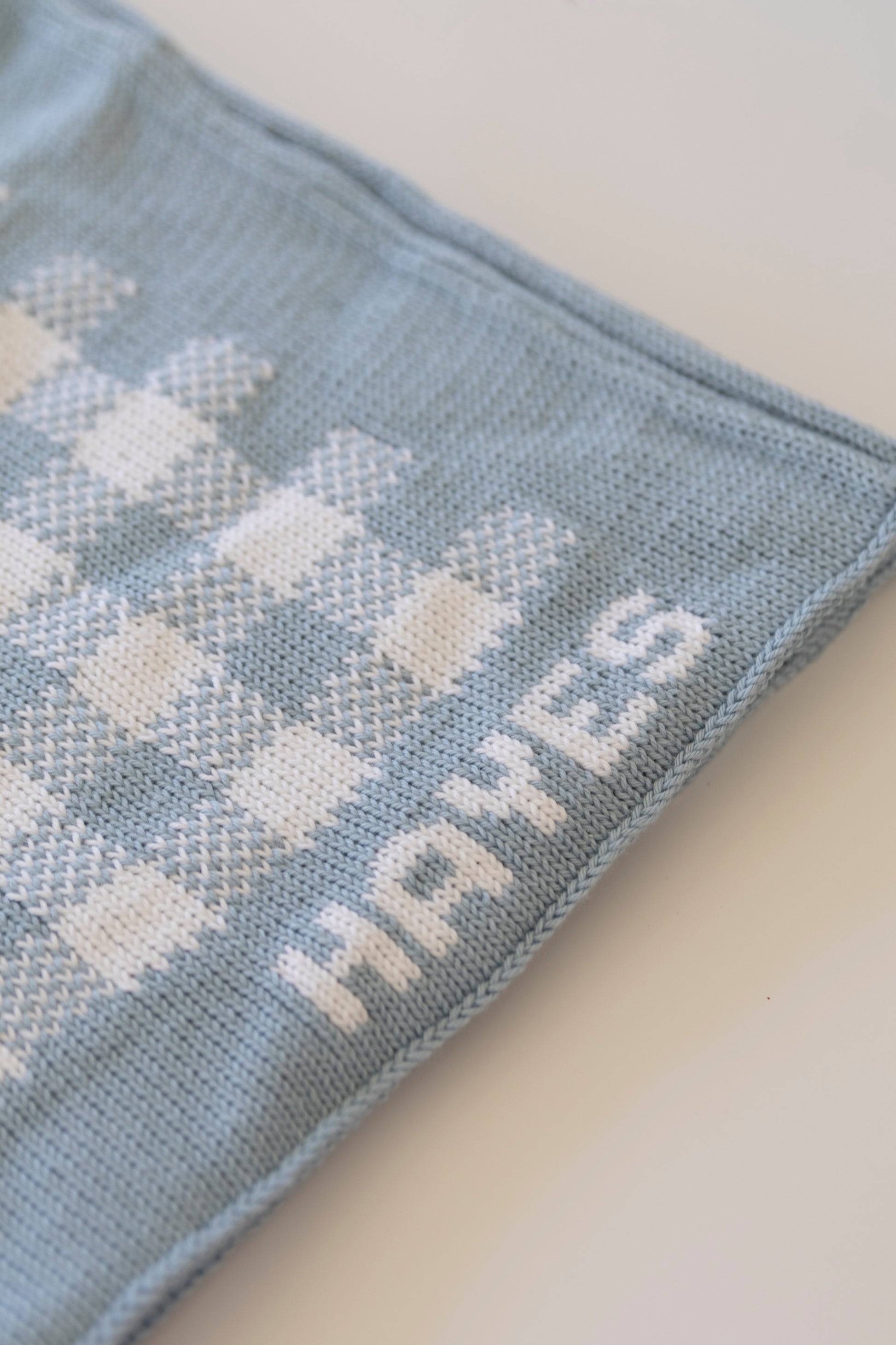 Custom Knit Monogram Stroller Blanket