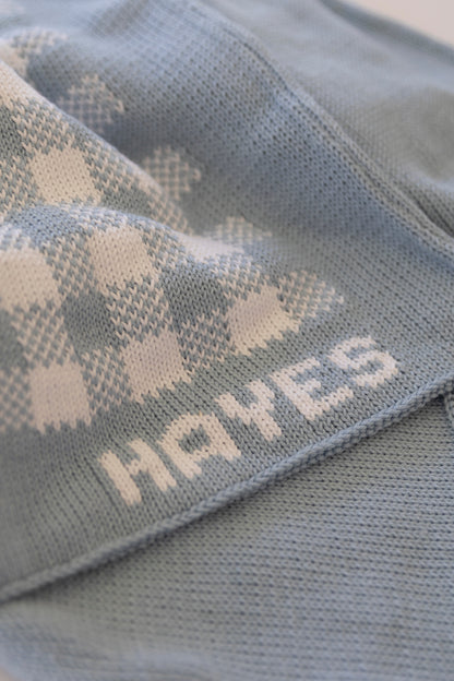 Custom Knit Monogram Stroller Blanket