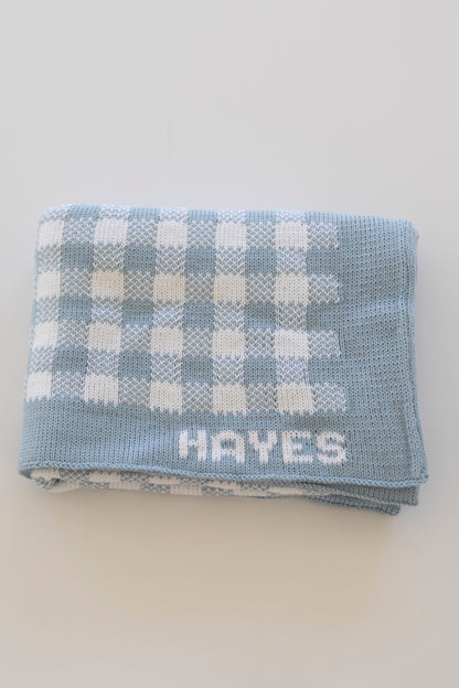 Custom Knit Monogram Stroller Blanket