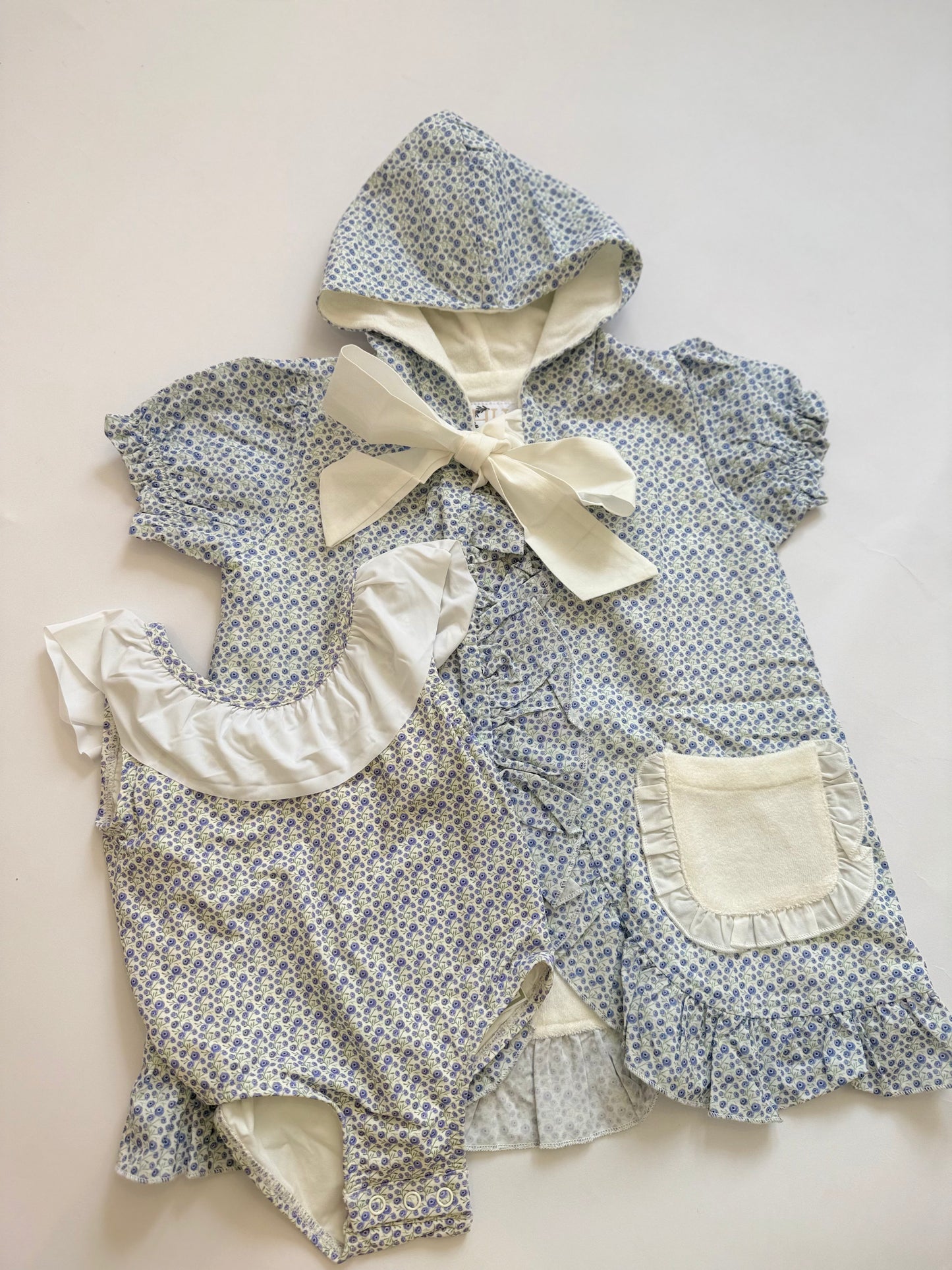 Girls Hooded Bow Coverup, Purple Poppy