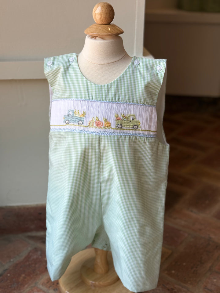 Pumpkin Smocked Shortall