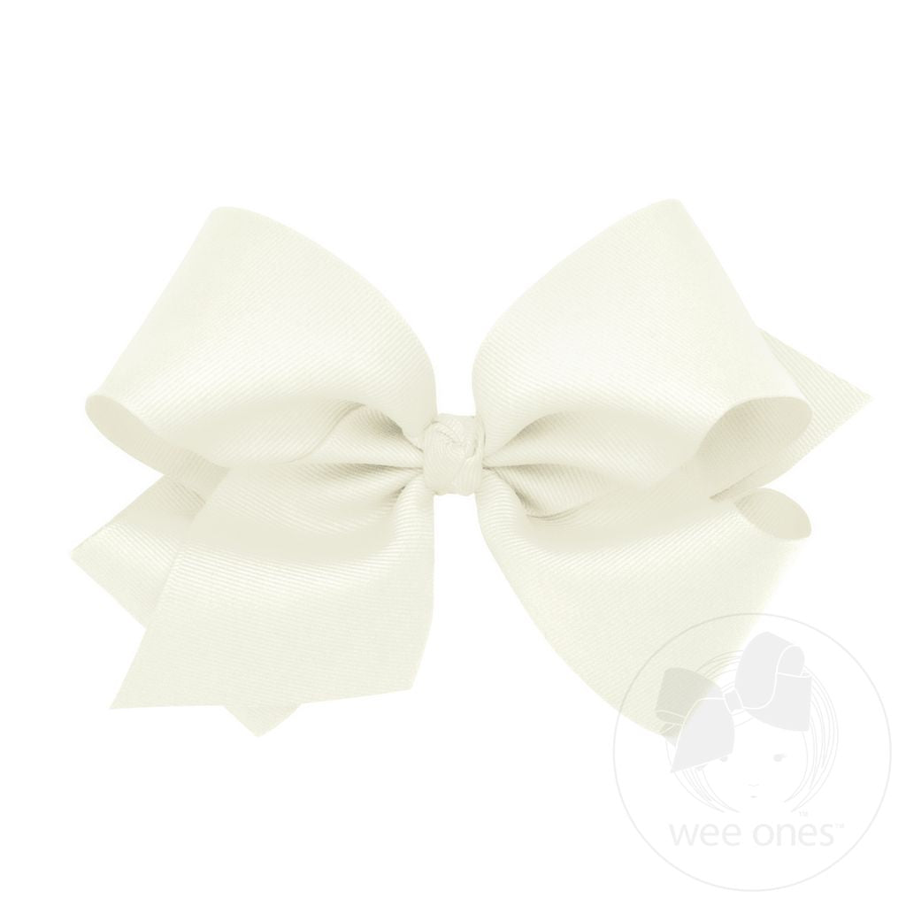 King Grosgrain Bow, Antique White