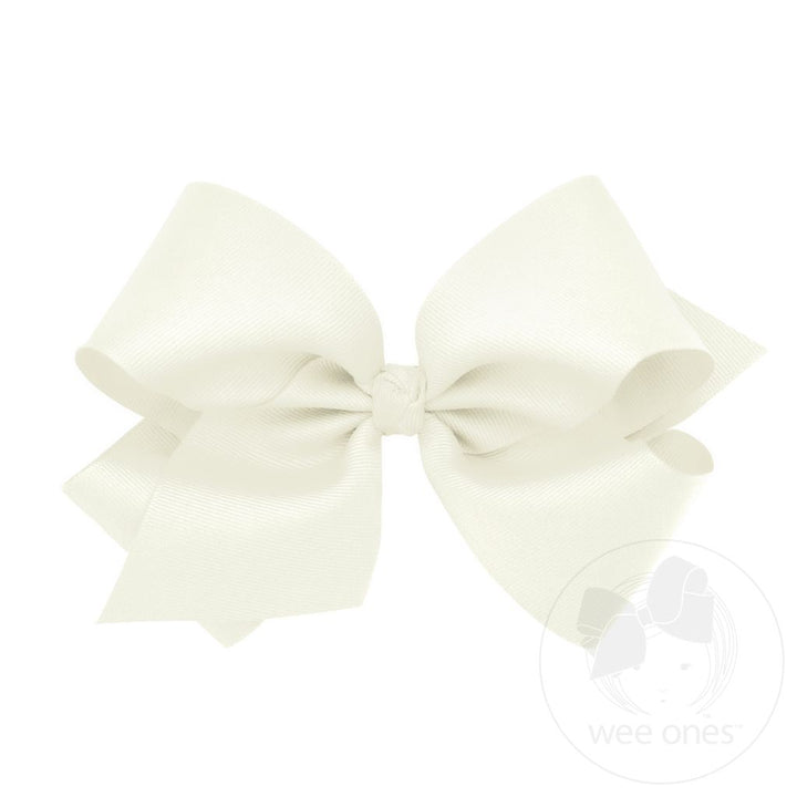 King Grosgrain Bow, Antique White
