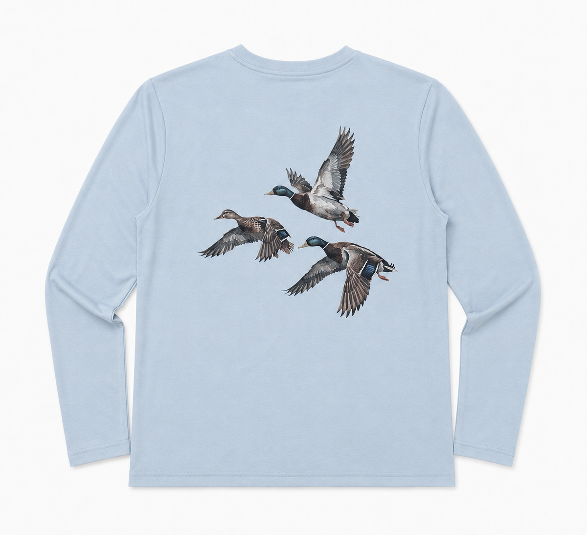 Mayfly Bamboo Long Sleeve Tee-Ducks Blue