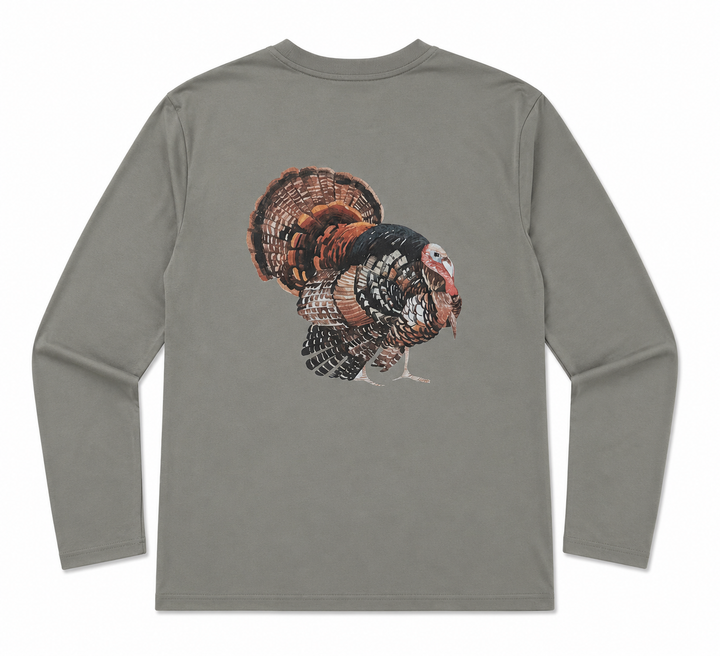 Mayfly Bamboo Long Sleeve Tee-Brown Gobbler