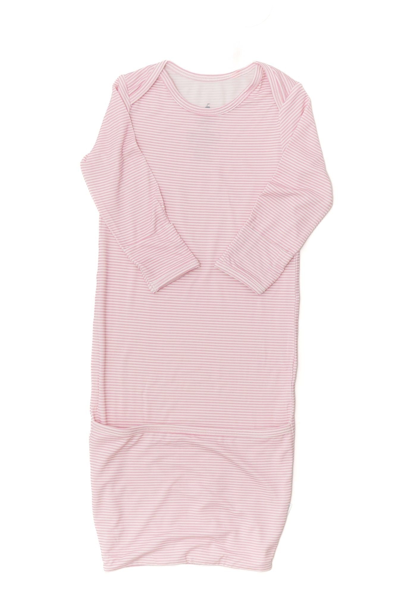 Newborn Gown Pink Mini Stripe