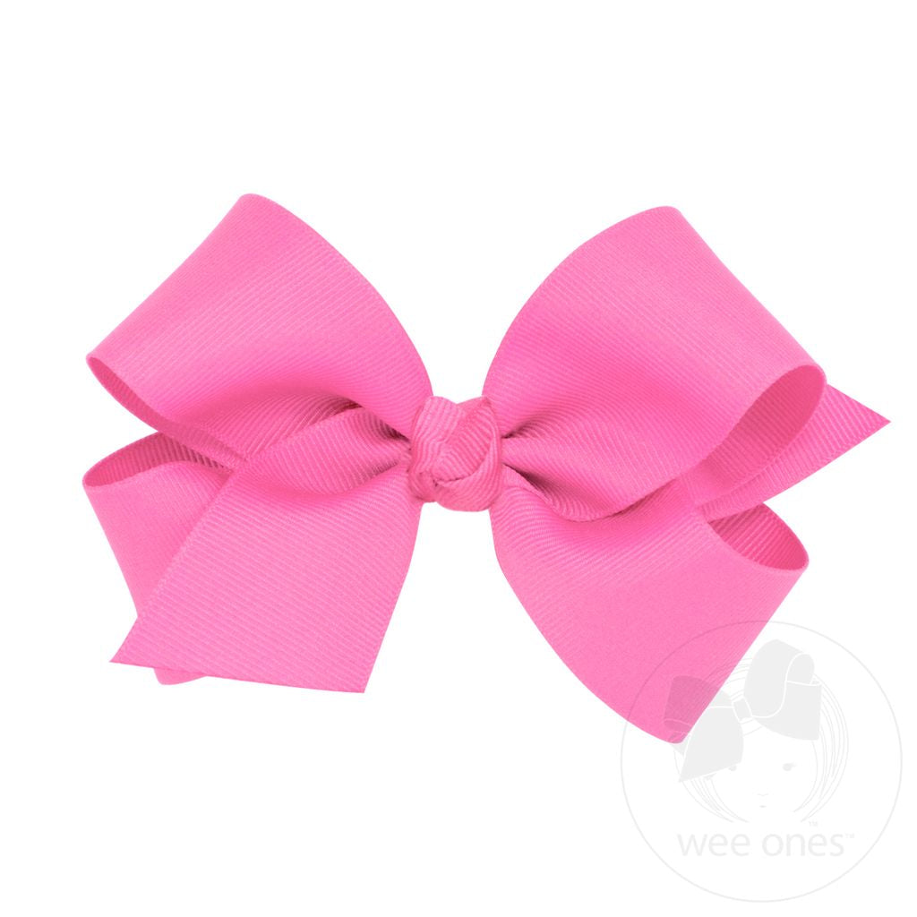 Medium Grosgrain Bow, Hot Pink