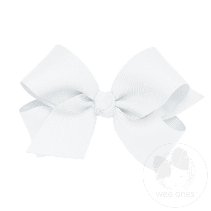 Medium Grosgrain Bow, White