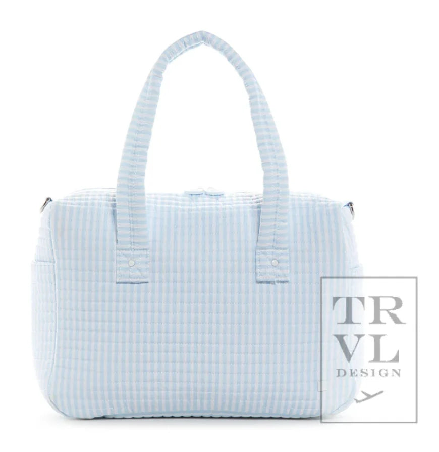 Quilted Stroller Bag, Pimlico Stripe Blue