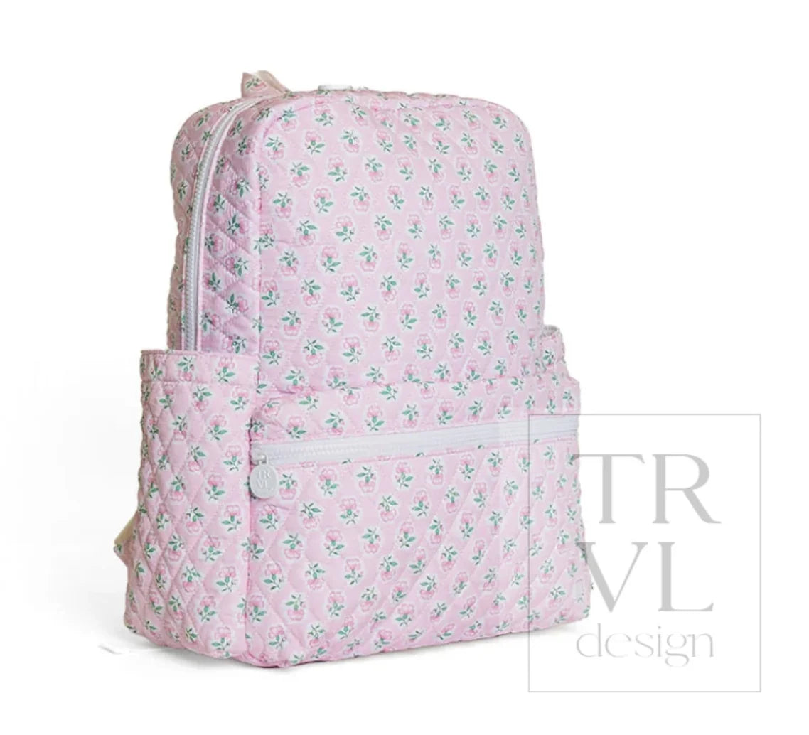 XL Backpacker, Quilted Pink Petite Fleur